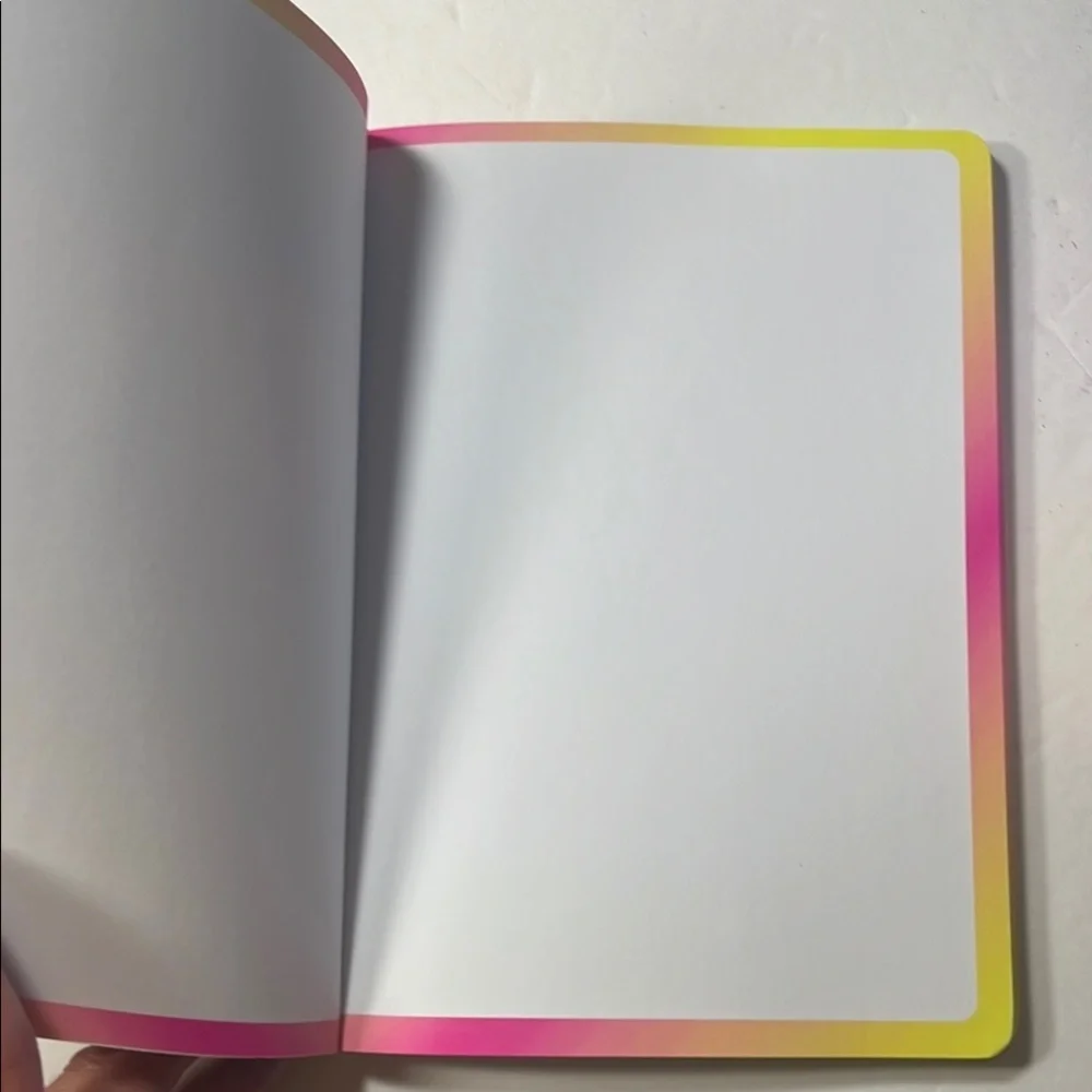 Black Notebook with Pink and Yellow Sunglasses Design Neon Pink and yellow